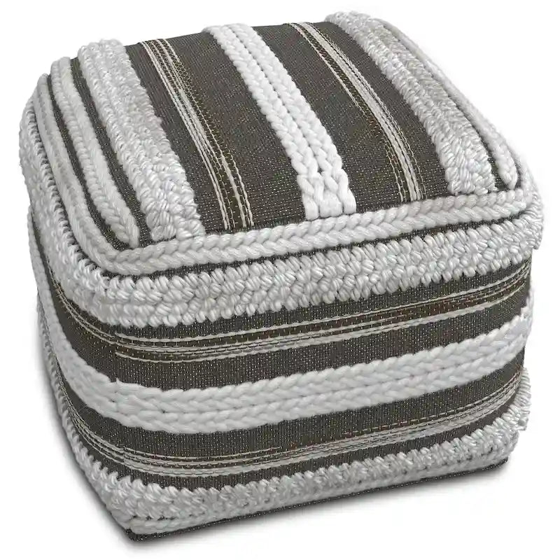 Coussin de sol carré style bohème (motif tissé à la main)