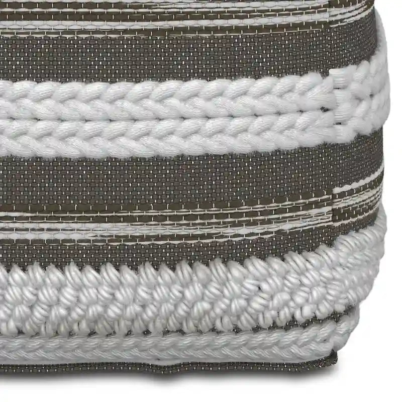 Coussin de sol carré style bohème (motif tissé à la main)