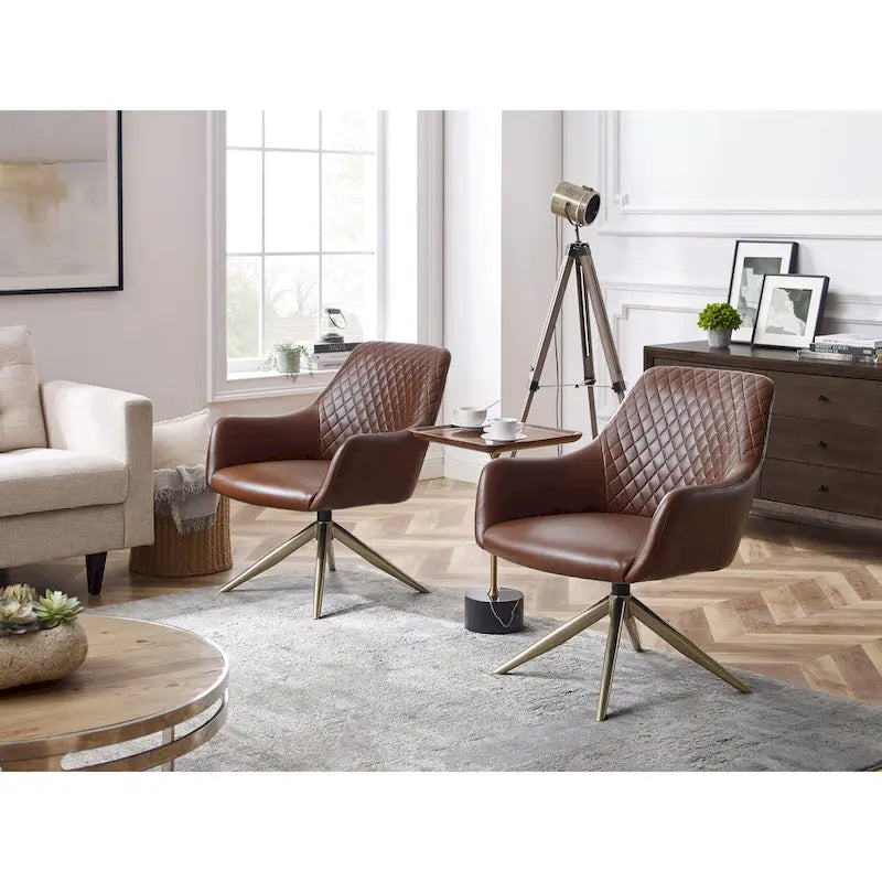 Fauteuil de loisirs pivotant en similicuir
