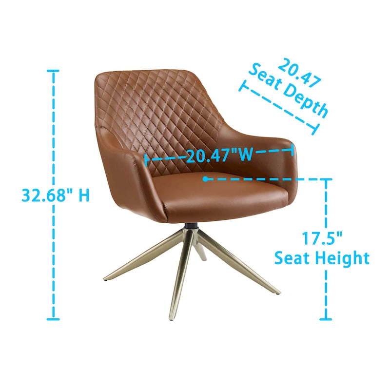 Fauteuil de loisirs pivotant en similicuir