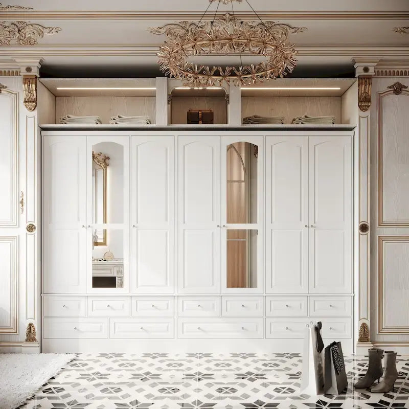 Armoire à deux portes — Armoire de rangement à portes miroirs