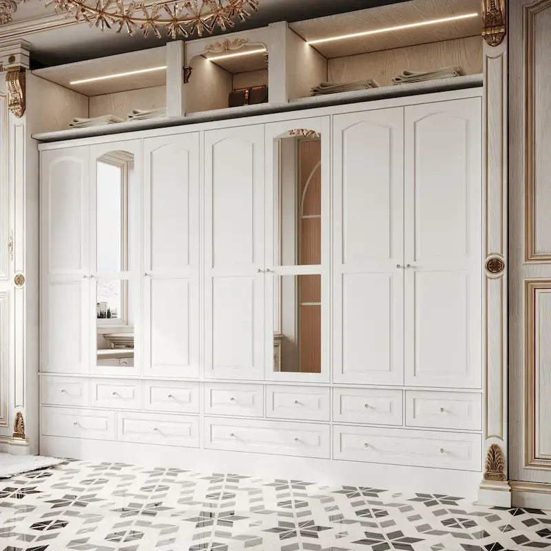 Armoire à deux portes — Armoire de rangement à portes miroirs