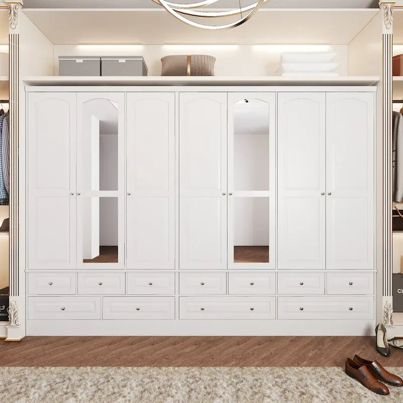 Armoire à deux portes — Armoire de rangement à portes miroirs
