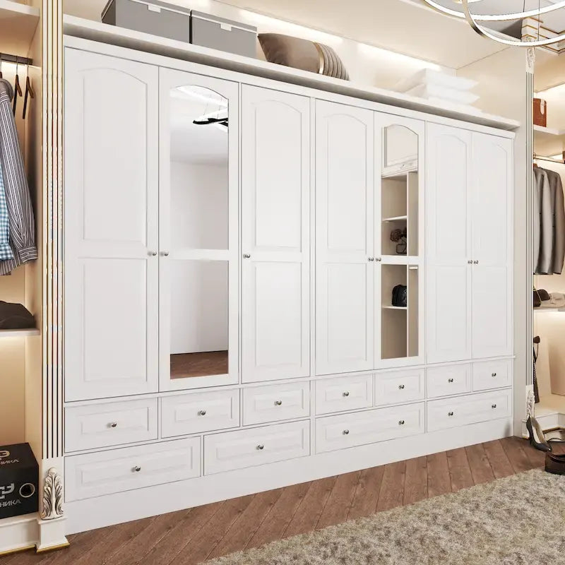 Armoire à deux portes — Armoire de rangement à portes miroirs