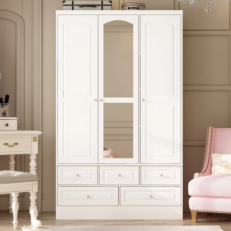 Armoire à deux portes — Armoire de rangement à portes miroirs