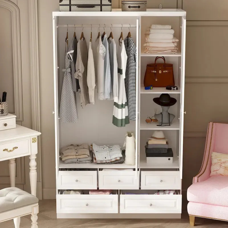 Armoire à deux portes — Armoire de rangement à portes miroirs