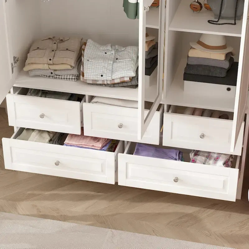 Armoire à deux portes — Armoire de rangement à portes miroirs