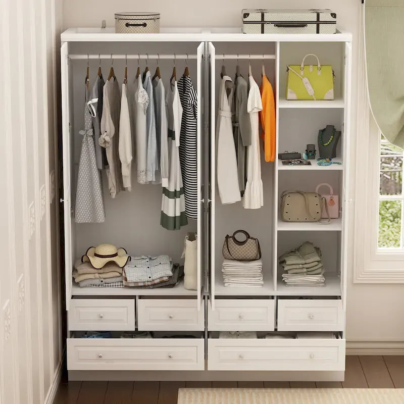 Armoire à deux portes — Armoire de rangement à portes miroirs