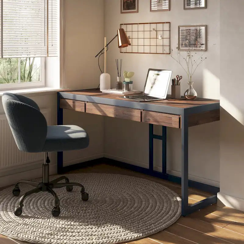 Bureau de style industriel en acacia massif