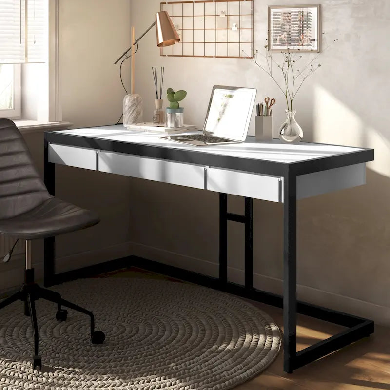 Bureau de style industriel en acacia massif