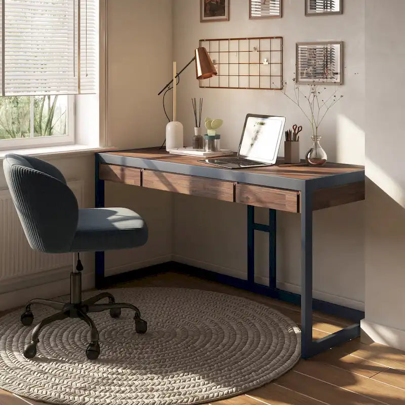 Bureau de style industriel en acacia massif