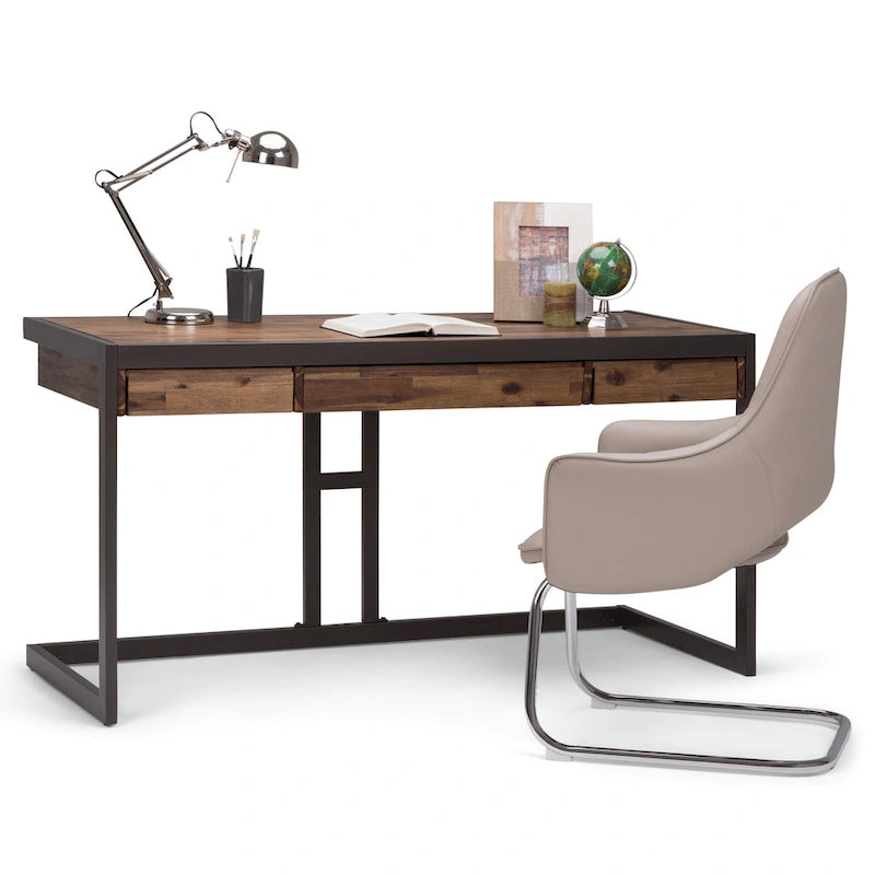 Bureau de style industriel en acacia massif