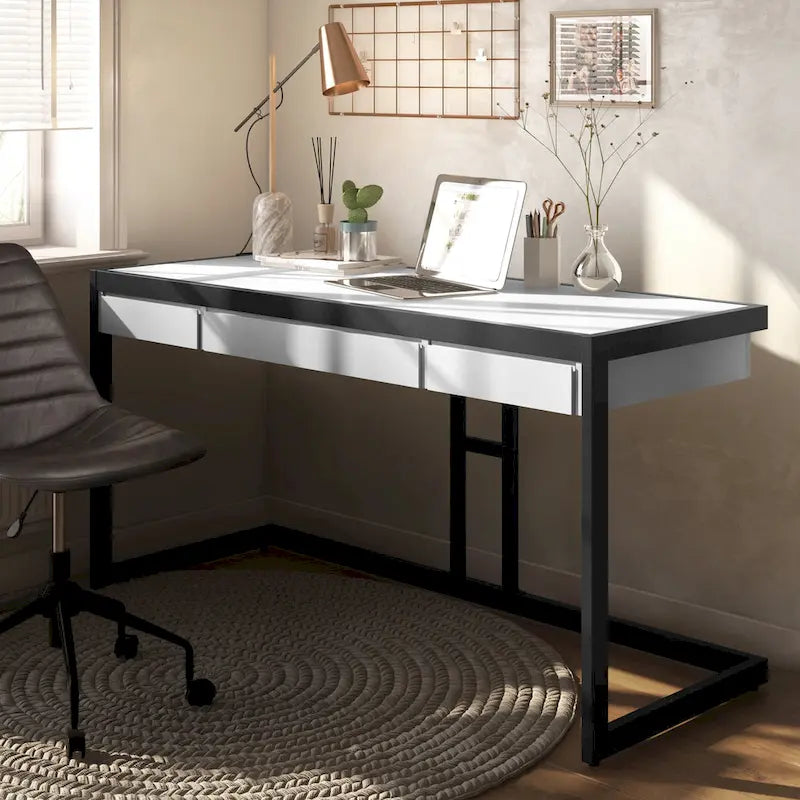 Bureau de style industriel en acacia massif