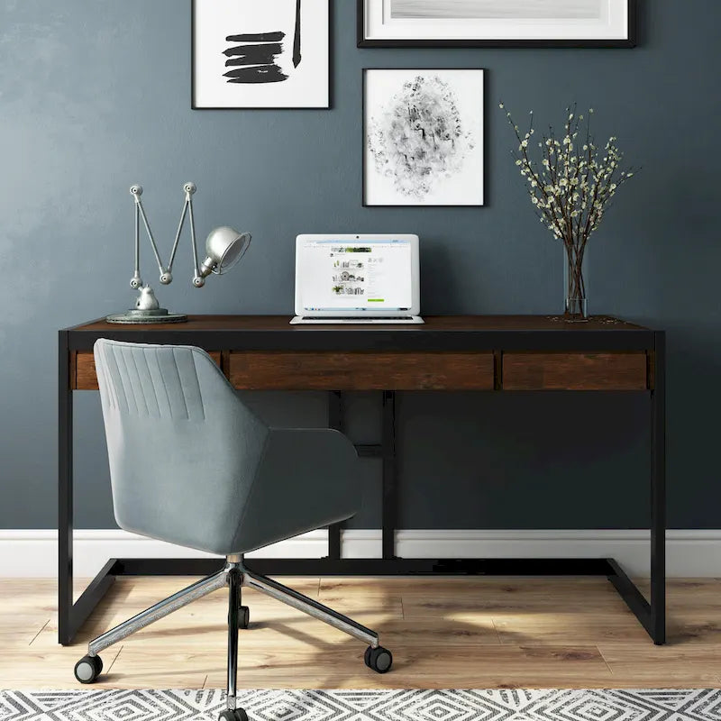Bureau de style industriel en acacia massif