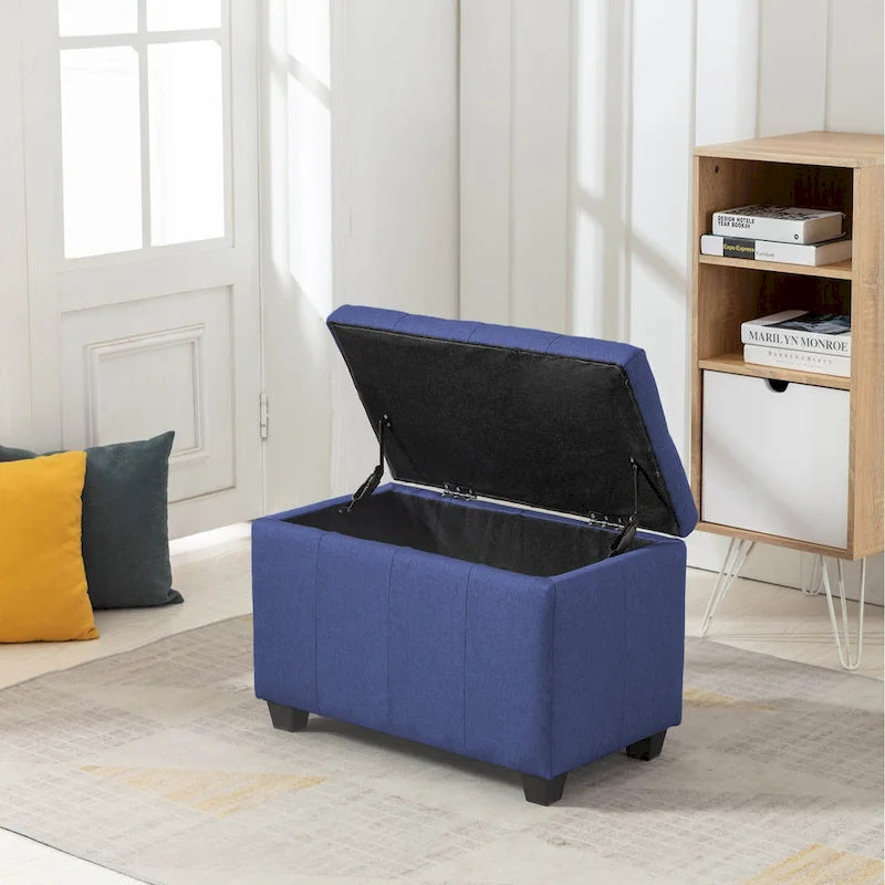 Banc de rangement en tissu à couvercle rabattable