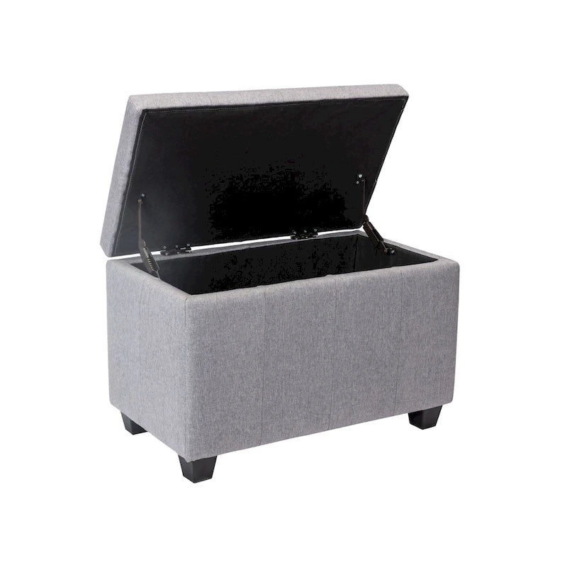 Banc de rangement en tissu à couvercle rabattable