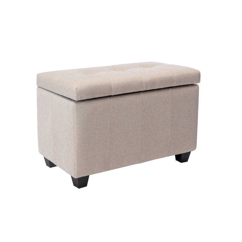 Banc de rangement en tissu à couvercle rabattable