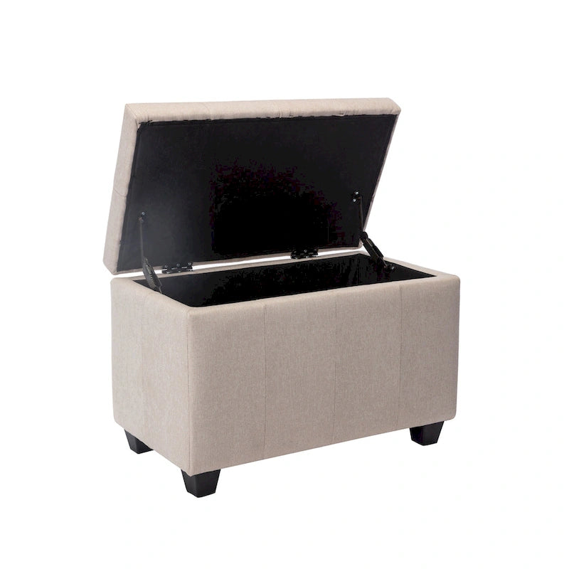 Banc de rangement en tissu à couvercle rabattable