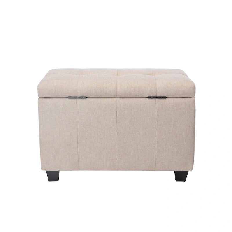 Banc de rangement en tissu à couvercle rabattable