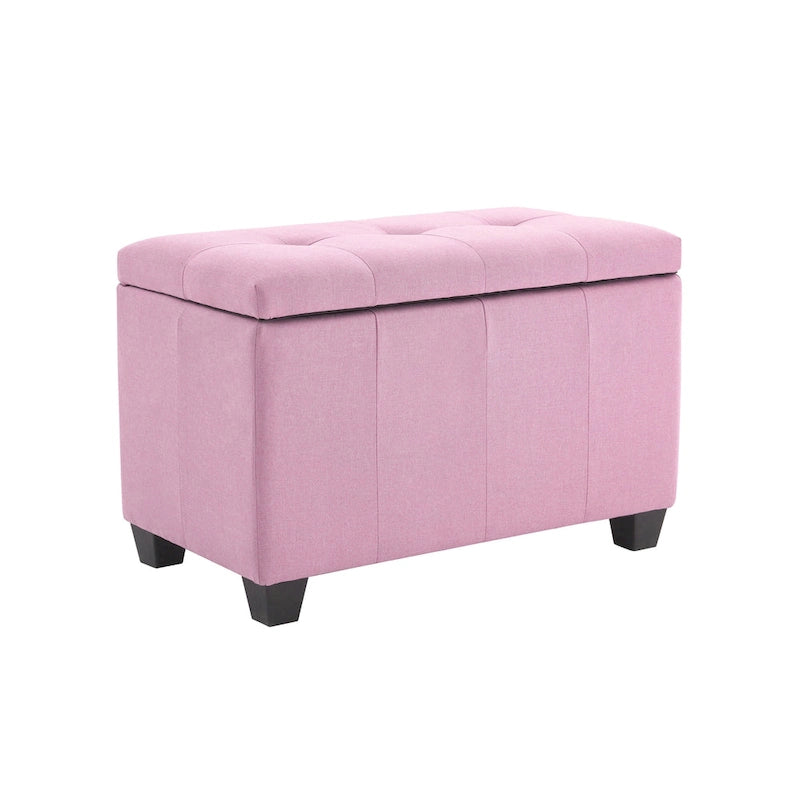 Banc de rangement en tissu à couvercle rabattable