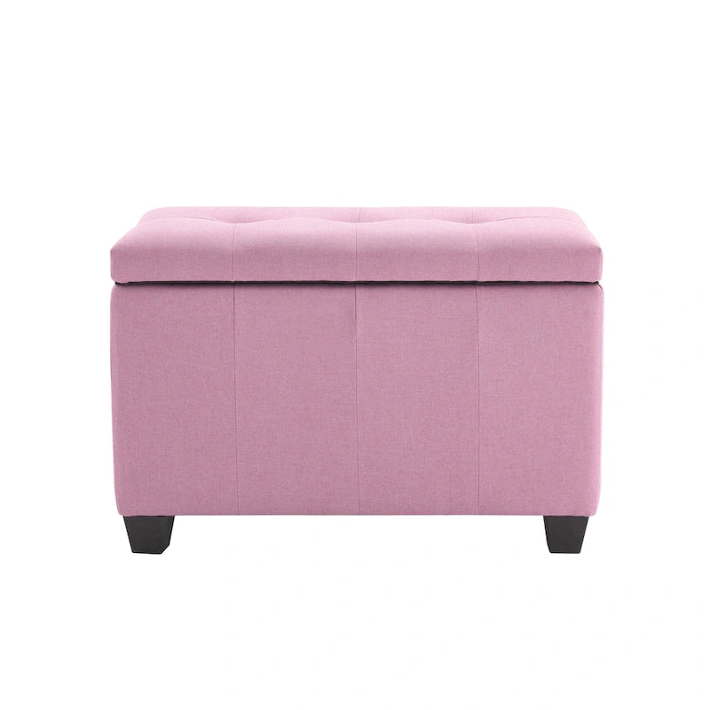 Banc de rangement en tissu à couvercle rabattable