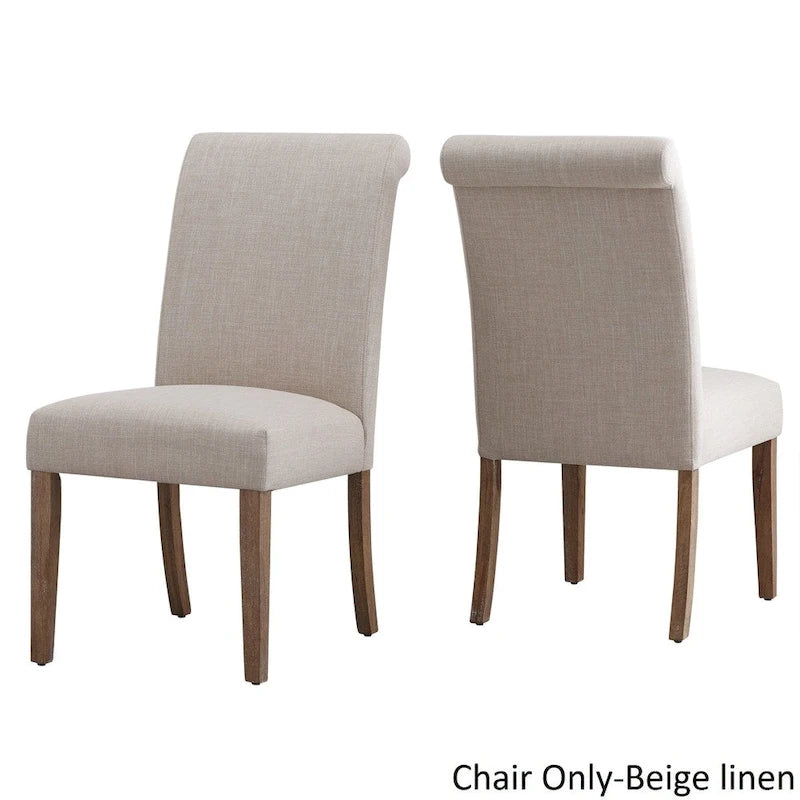 Housse de siège amovible, chaise Parsons à dossier roulé (lot de deux).