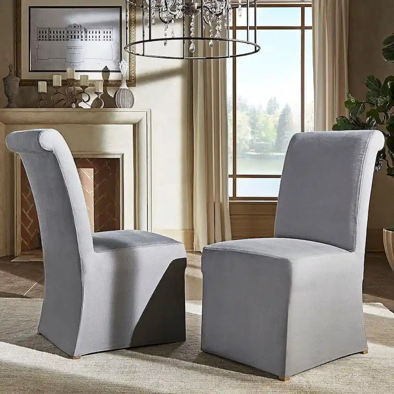 Housse de siège amovible, chaise Parsons à dossier roulé (lot de deux).