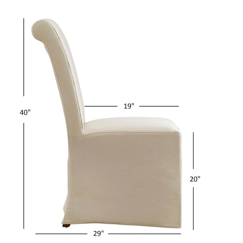Housse de siège amovible, chaise Parsons à dossier roulé (lot de deux).