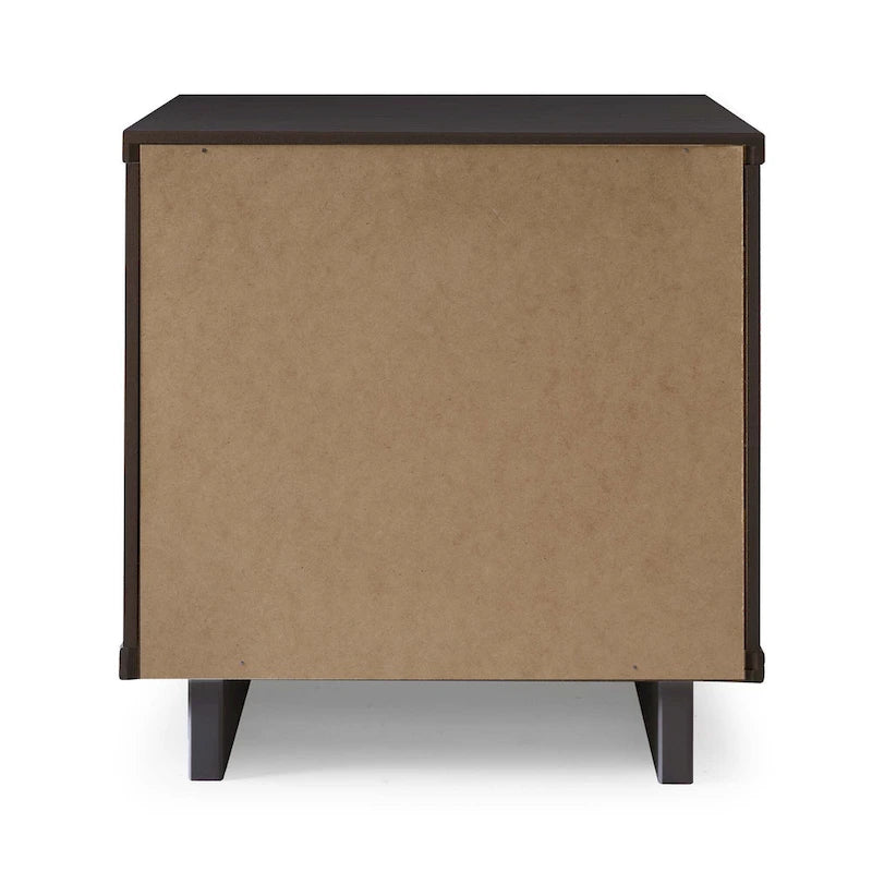 Ensemble de 2 tables de chevet médiévales en bois massif à double tiroir