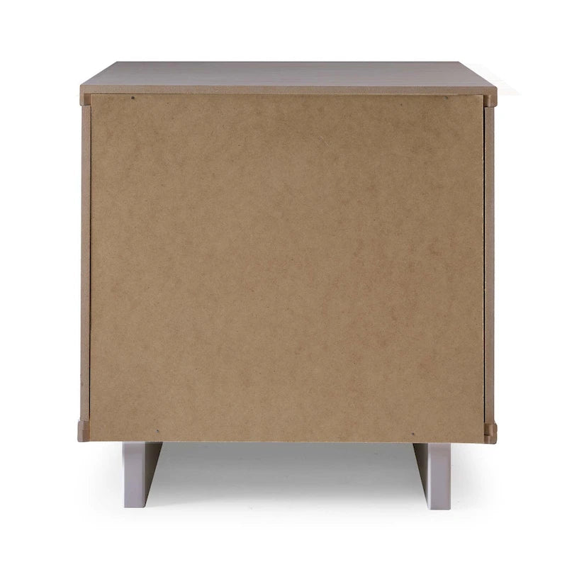 Ensemble de 2 tables de chevet médiévales en bois massif à double tiroir