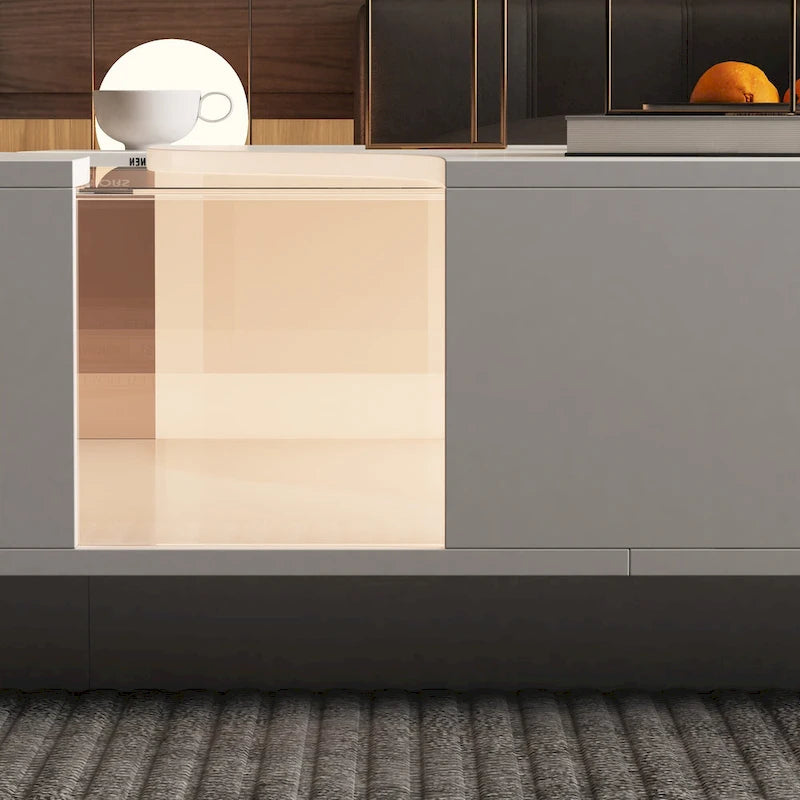 Table basse contemporaine blanche Storage Masterpiece avec bordure LED colorée - 55.1W