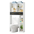 Meuble de rangement de salle de bain au-dessus des toilettes (avec tiroirs et étagères)