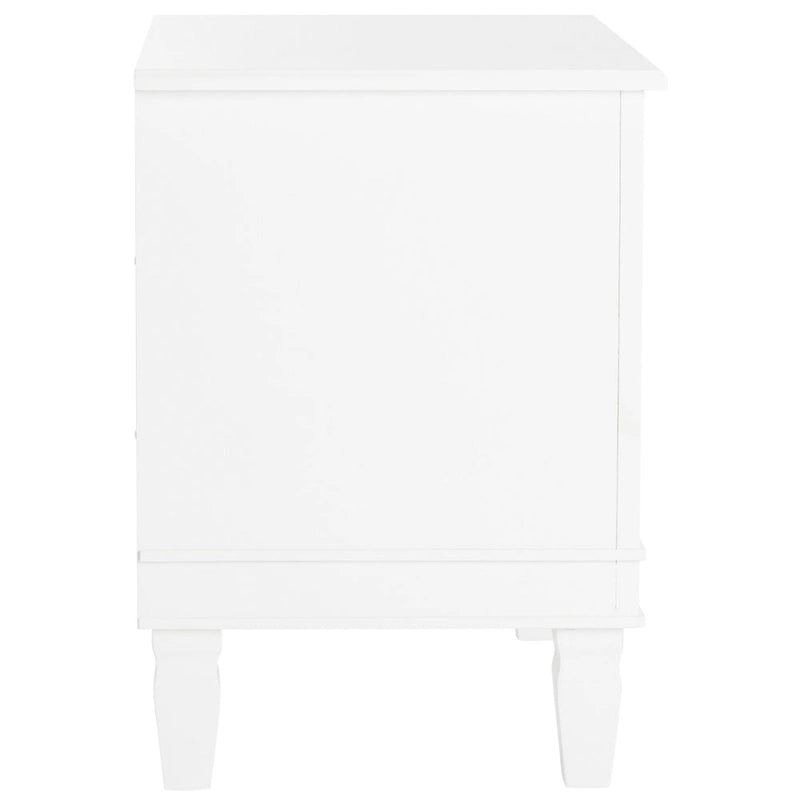 Table de chevet blanche à trois tiroirs