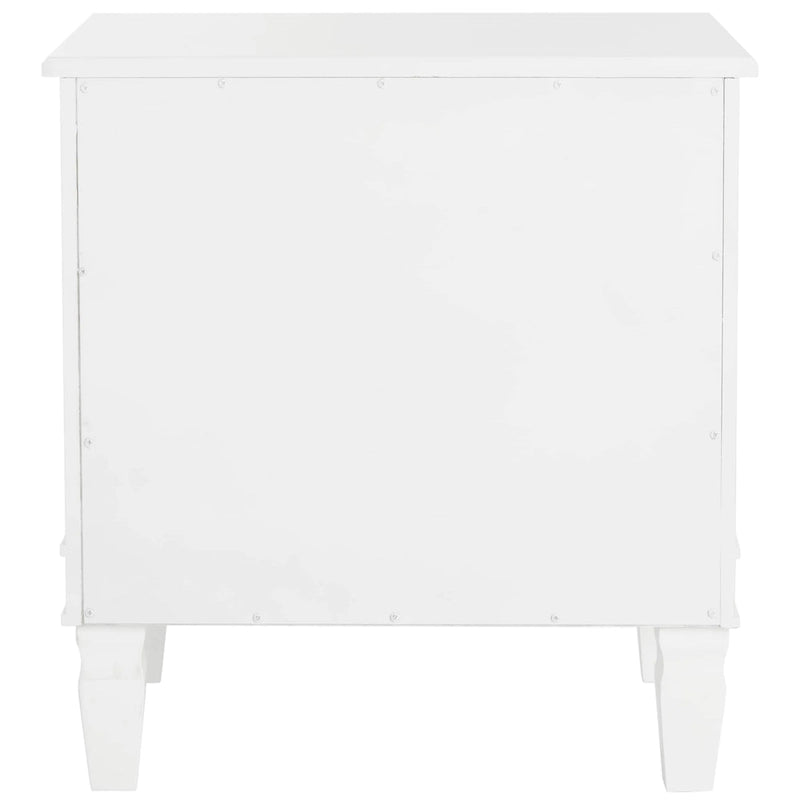 Table de chevet blanche à trois tiroirs