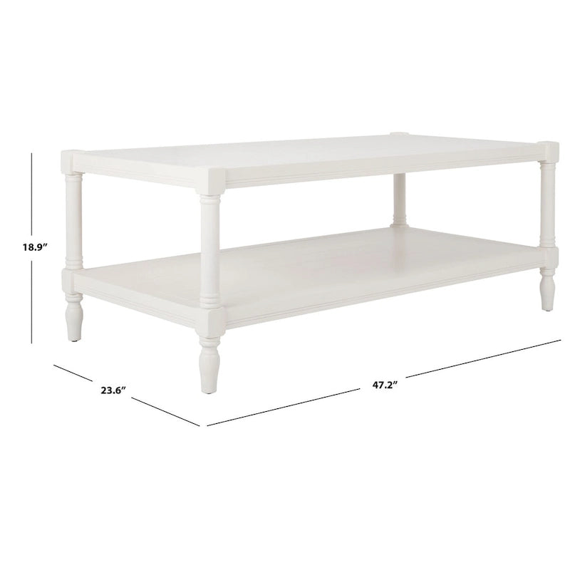 Table basse blanche – 47,2 x 23,6 x 18,9 – Largeur 47 x Profondeur 24 x Hauteur 19