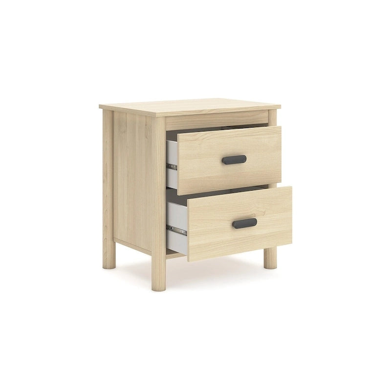 Tête de lit en panneaux marron avec coiffeuse et table de chevet
