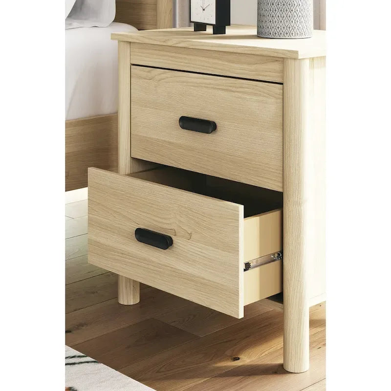 Tête de lit en panneaux marron avec coiffeuse et table de chevet