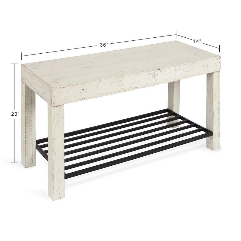 Banc à l'entrée de la ferme