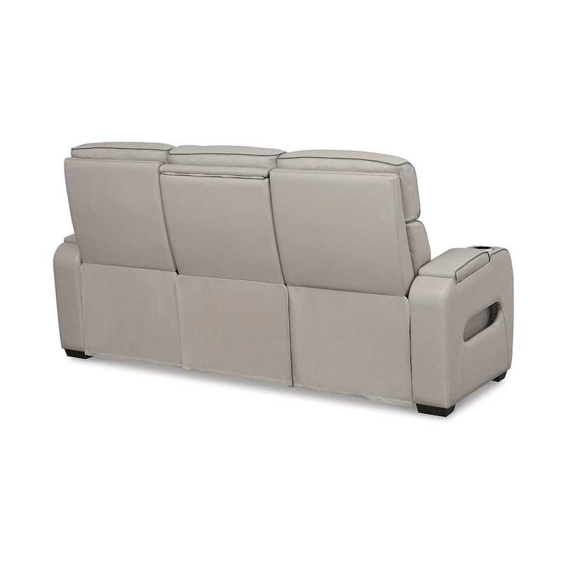 Canapé inclinable électrique gris - 218 cm de large x 98 cm de profondeur x 113 cm de hauteur