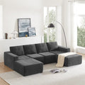 Canapé d'angle modulaire en U, ensemble de canapés de sol de luxe en chenille