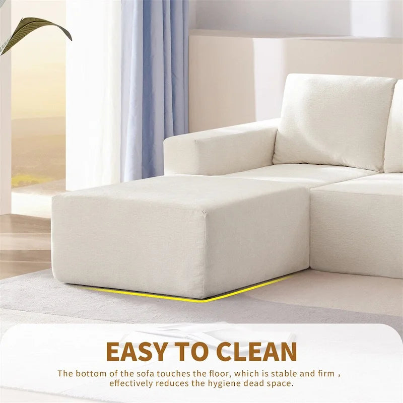 Canapé d'angle modulaire en U, ensemble de canapés de sol de luxe en chenille