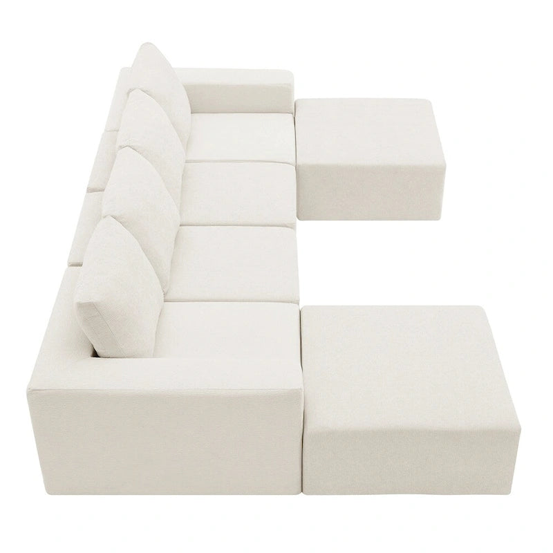 Canapé d'angle modulaire en U, ensemble de canapés de sol de luxe en chenille