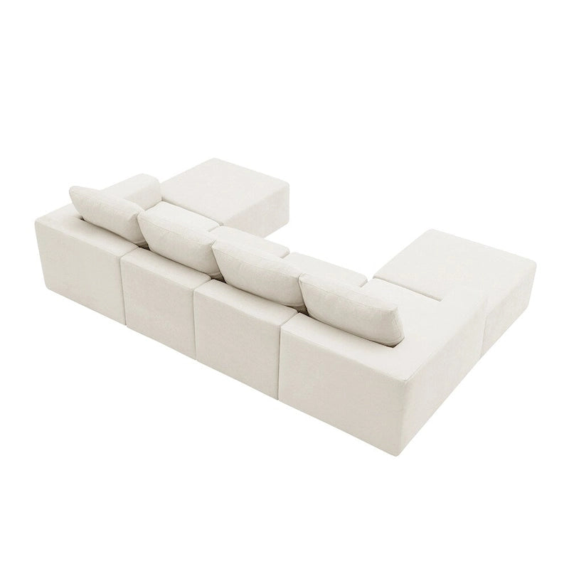 Canapé d'angle modulaire en U, ensemble de canapés de sol de luxe en chenille