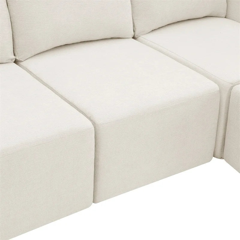 Canapé d'angle modulaire en U, ensemble de canapés de sol de luxe en chenille