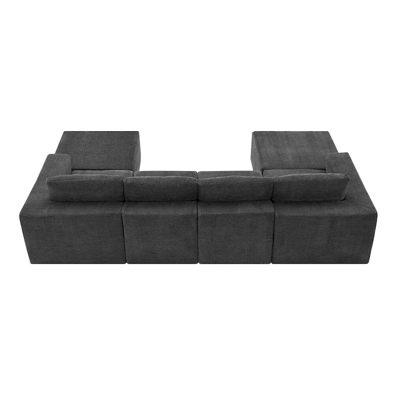 Canapé d'angle modulaire en U, ensemble de canapés de sol de luxe en chenille