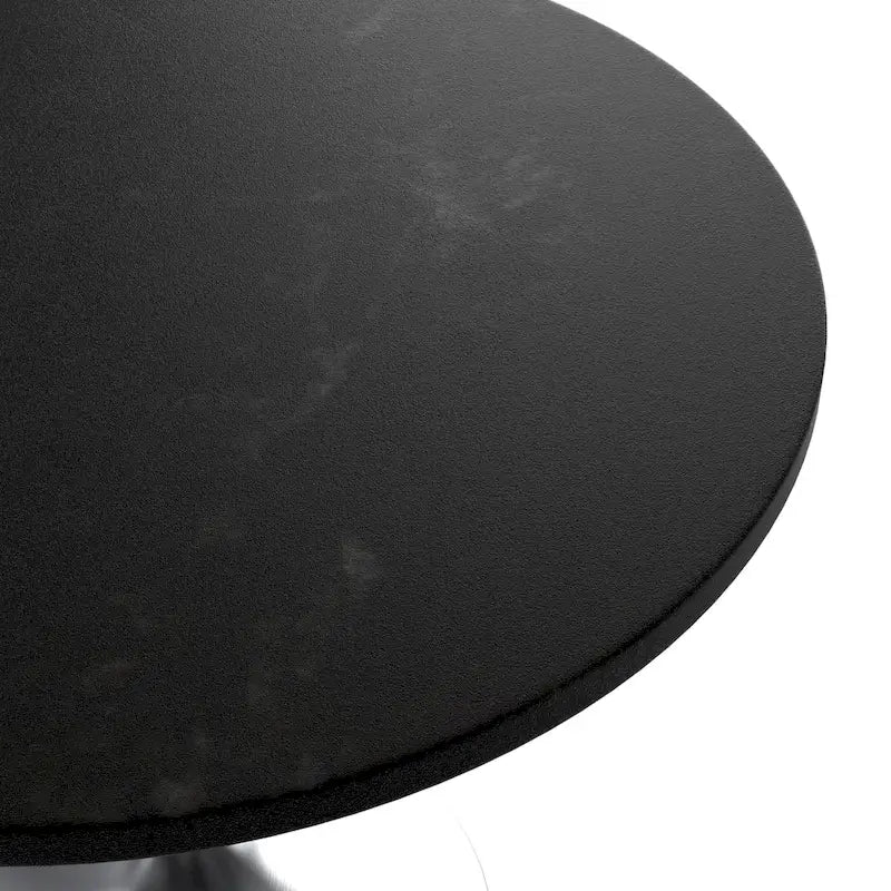 Table à manger ronde de 36 pouces – Plateau en MDF avec base en chrome brossé, convient pour les cuisines et salles à manger