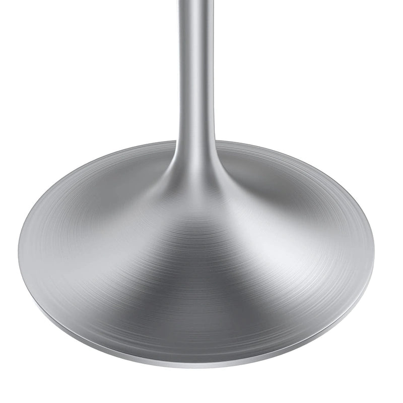 Table à manger ronde de 36 pouces – Plateau en MDF avec base en chrome brossé, convient pour les cuisines et salles à manger