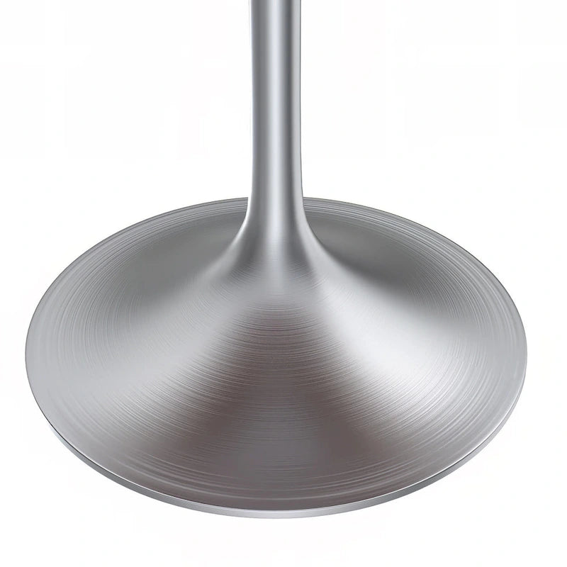 Table à manger ronde de 36 pouces – Plateau en MDF avec base en chrome brossé, convient pour les cuisines et salles à manger