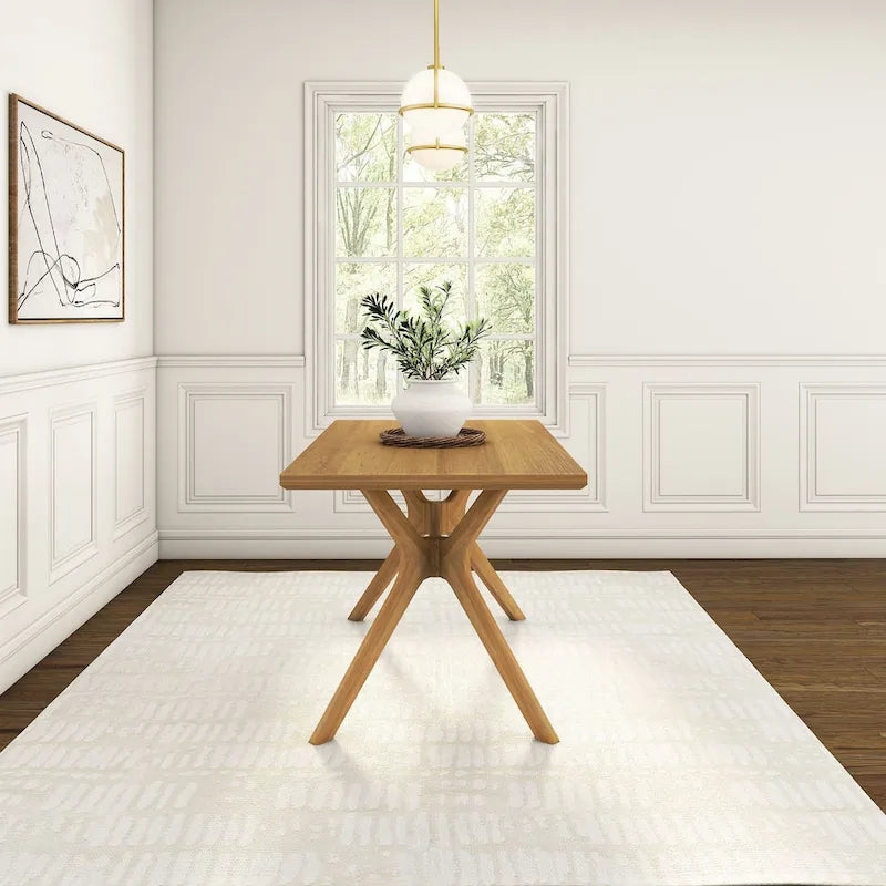 Table de salle à manger rectangulaire à pieds croisés