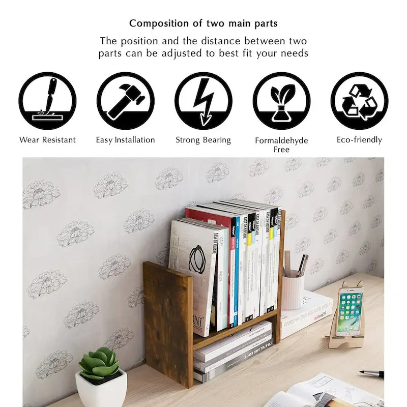 Étagère de rangement de bureau en bois
